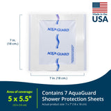 TIDI AquaGuard Sheet – 7” x 7” – Shower Protection Sheet – Self-Adhesive Moisture Barrier – Made Without Latex – Wound Cover For Showering – 7 Sheets Per Package – Home Medical Supplies (50010-PKG)