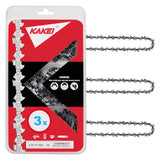 KAKEI 16 Inch Chainsaw Chain 3/8" LP Pitch, 050" Gauge, 56 Drive Links Fits Craftsman, Poulan, Ryobi, Echo, Greenworks and More- S56 (3 Chains)