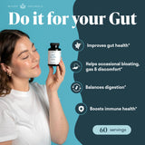 Nuven Naturals All-in-One Gut Health w/Probiotics, Prebiotics, Digestion-Supporting Herbs, and Adaptogens - Leaky Gut Repair Formula to Support Gut Lining, Aid in Digestion, and Promote Good Bacteria