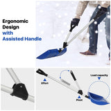 Snow Shovel, Ergonomic Snow Shovels for Driveway, Plastic Snow Shovels for Snow Removal with Aluminum Assisted Handle & D-Grip, 16" Wide Shovel for Snow Heavy Duty, 47.5 inch