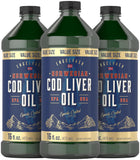 Carlyle Norwegian Cod Liver Oil | 16oz | Pack of 3 Bottles | Liquid Unflavored Fish Oil Supplement | Non-GMO, Gluten Free