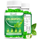 Sugar Free Chlorophyll Gummies for Women Men, Adult & Kids, Organic Chlorophyll 400mg with Sea Moss Vitamin C & Zinc for Body Odor Skin Energy Immune Support Natural Deodorant, Apple Flavor 60 Ct