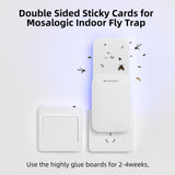 Mosalogic Indoor Fly Trap Refill Glue Cards, Double Sided Sticky Cards Replacement for UVLA1001 Fly Insect Trap - 10Pack