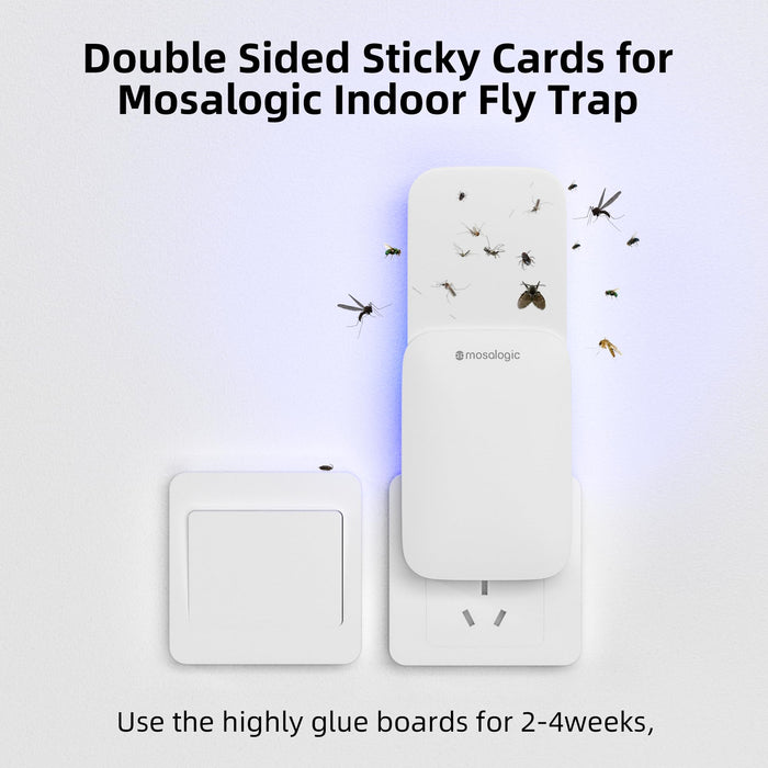 Mosalogic Indoor Fly Trap Refill Glue Cards, Double Sided Sticky Cards Replacement for UVLA1001 Fly Insect Trap - 5Pack