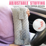 Hysterectomy Seatbelt Pillow Post Abdominal Surgery Myomectomy Pillows with Pocket for Ice/Hot Packs Breast Reduction Belly Incision Tummy Tuck C-Section Recovery Patients Gifts Minky Dot Grey