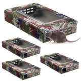 4 Pack Multi Catch Mouse Trap Clear Top Humanized Mouse Trap Rodent Mouse Trap for Indoor Outdoor Rat Control Pet and Kids Security (Camo Color)