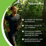 NaturesPlus SPIRU-TEIN, Chocolate - 1.05 lb - Plant-Based Protein Shake - Non-GMO, Vegetarian, Gluten Free - 17 Total Servings