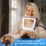 5X Large Magnifying Glass with Light and Stand, 42 LED Flexible Gooseneck Magnifying Desk Lamp, 2 in 1 Adjustable Brightness Detachable Large Page Magnifier for Reading, Sewing, Crafts, Painting, DIY