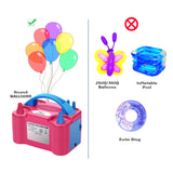 NuLink Electric Portable Dual Nozzle Balloon Blower Pump Inflation for Decoration, Party [110V~120V, 600W, Rose Red]