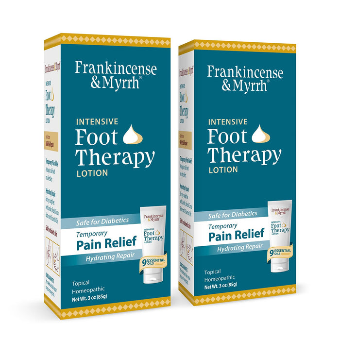 FRANKINCENSE & MYRRH Intensive Foot Therapy Lotion - Foot Pain Relief Lotion - Dual Action Pain Cream and Hydrating Skin Repair with Essential Oils, 6 Ounce - 2 pack