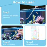 9 in 1 Aquarium Water Test Kit - Easy & Accurate Aquarium Test Strips, 125 Strips Fish Tank Water Testing Kit Monitor pH, Nitrite, Nitrate and More - Ideal for Freshwater and Saltwater Aquariums