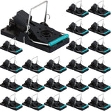 Qualirey 24 Pcs Mouse Traps Plastic Mice Trap House Indoor Rat Trap Quick Effective Safe Mouse Traps for Warehouse Garden Kitchen 3.86 x 1.81 x 2.17 Inch (Black, Blue)