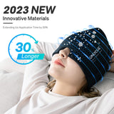 ONLYCARE Migraine Relief Cap, Upgraded Odorless Migraine Ice Head Wrap, Headache Relief Hat for Migraine, Headache Eyes Mask Gel ice Cold Pack