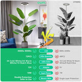 LORDEM Plant Grow Light, Full Spectrum Plant Light for Indoor Plants, Brightness Adjustable LED Growing Lamp with Auto On/Off Timer 4H/8H/12H, Height Adjustable, 2 Packs of Black