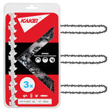 KAKEI 10 Inch Chainsaw Chain 3/8" LP Pitch, 050" Gauge, 40 Drive Links Fits Remington, Worx, Sunjoe, Craftsman and More- S40 (3 Chains)