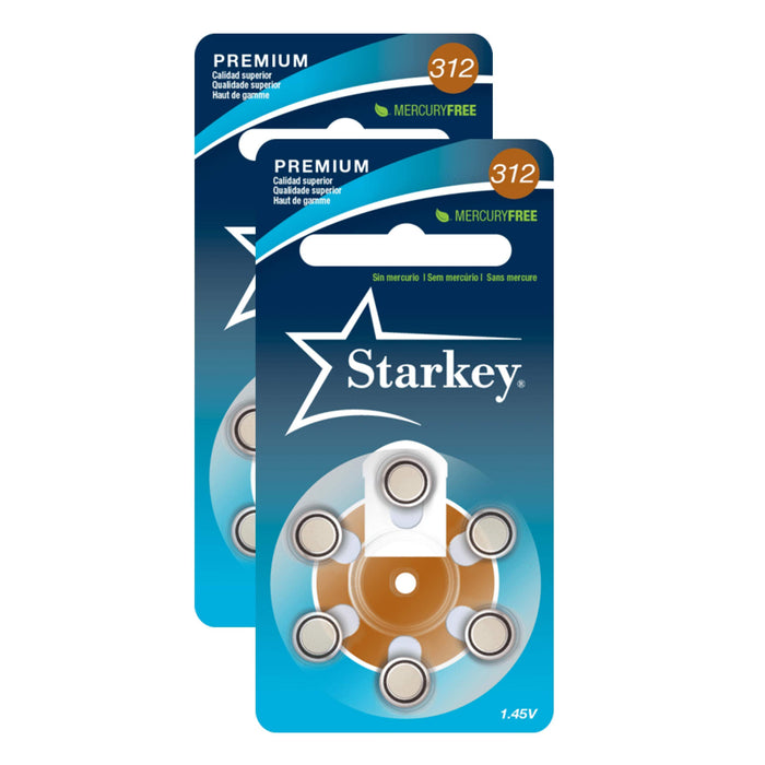 Starkey Size 312 Premium Hearing Aid Batteries 120 Pack - Mercury-Free - Zinc Air Technology - Made in USA - Plus Keychain Battery Case …