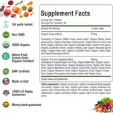 Organic Superfood Greens Fruits and Veggies Complex - Best Dietary Supplement with 14 Greens &14 Fruits & Vegetables with Alfalfa Rich in Antioxidants Organic Ingredients Non-GMO (180 Count Pack of 3)