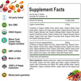 Organic Superfood Greens Fruits and Veggies Complex - Best Dietary Supplement with 14 Greens &14 Fruits & Vegetables with Alfalfa Rich in Antioxidants Organic Ingredients Non-GMO (120 Count Pack of 2)