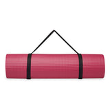 Gaiam Essentials Thick Yoga Mat Fitness & Exercise Mat with Easy-Cinch Carrier Strap, Pink, 72"L X 24"W X 2/5 Inch Thick