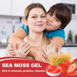 Sea Moss Gel, Organic Raw Wildcrafted Irish Seamoss Gel Immune and Digestive Support Vitamin Mineral Antioxidant Supplements, Strawberry 8oz