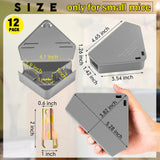 Qualirey 12 Pcs Mice Station with Keys Mouse Bait Stations Waterproof Mice Stations Outdoor Mice Traps Bait Boxes for Mice Indoor Outdoor, Bait Not Included, Suitable for Small Mice (Gray)