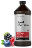 L-Carnitine Liquid 16 oz | 3000 mg | Natural Berry Flavor | Vegetarian Formula | Non-GMO, Gluten Free Supplement | by Horbaach