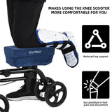 Knee Scooter Pad Cover, Comes With 2'' of Highly Resilient Memory Foam, Soft and Comfortable Knee Scooter Cushion, Removable Memory Foam, Machine Washable Cloth Cover, Fits Any Knee Scooter （Blue）