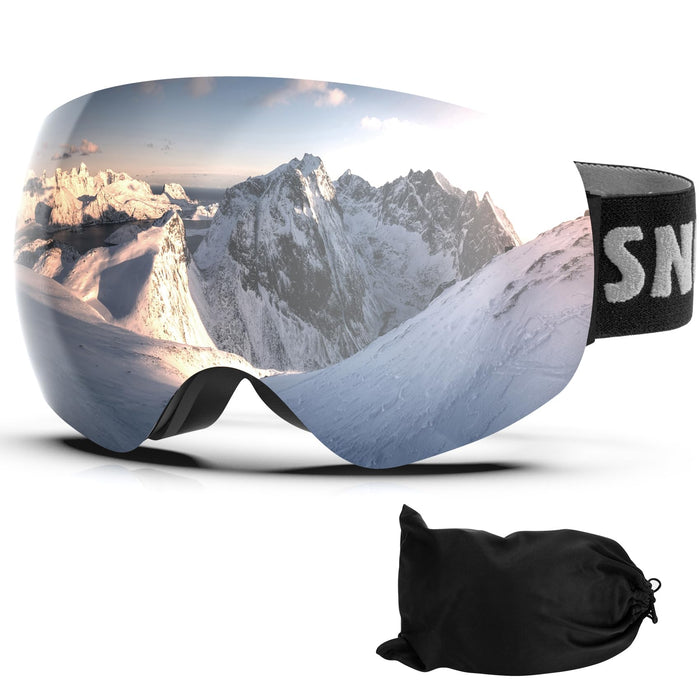 LAVOLLY Ski Goggles Snowboard Goggles Adult, 100% UV Protection Anti-Fog Snow Goggles Snowmobile Skiing Skating for Men Women Youth