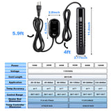 AQQA Submersible Aquarium Heater,100W/200W/300W/500W/800W/1200W Fish Tank Heater,External Temperature Controller LED Temperature Display,Suitable for Saltwater and Freshwater