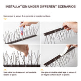 OFFO Brown Bird Spikes Pre-Assembled for Pigeons Birds, Cover 24 Feet Durable Bird Spikes with Stainless Steel for Fence Roof Mailbox Window