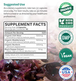 Irish Sea Moss Capsules (Non-GMO) Organic Irish Seamoss, Bladderwrack & Burdock, With BioPerine Black Pepper Extract For Extra Absorption - Raw Vegan Supplement - 60 Capsules (No Pills or Gel)