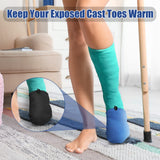 Jiuguva Cast Toe Covers and Socks for Women Men 4 Pack Nonslip Cast Toe Cover Cast Sock Toe Cover Protector to Keep Warm, Fits Ankle, Leg and Foot Cast (Dark Blue, Black)