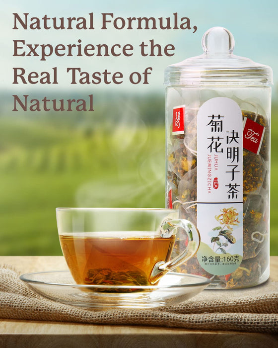 Chrysanthemum Tea, Organic Burdock Root Tea, Chinese Tea Bags, Herbal Tea Bags with Chrysanthemum, Burdock Root, Osmanthus, Honeysuckle, Natural Liver Detox Tea, Chrysanthemum Cassia Seeds Tea Bags