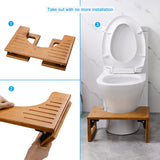 AmazerBath 7 Inches Bamboo Toilet Stool, Collapsible Poop Stool for Bathroom, Dark Wood Color