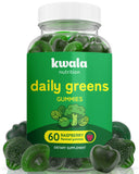 Kwala Nutrition Daily Super Greens Gummies with Spirulina to Boost Energy - 8 Blends with Chlorella, Veggies, Lions Mane, Ashwagandha - Vegetable Supplements for Adults - Vegan, Non-GMO