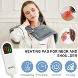 JKMAX 2lb Large Heating Pad for Neck and Shoulders - 10 Heat Settings, 6 Timer Settings, Auto-Off - 17"x23" Gifts for Women Men Mom Dad