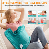 Heating Pad for Neck and Shoulders, 2lb Weighted Neck Heating Pad for Back Pain Relief, 6 Heat Settings 4 Auto-Off, Gifts for Women Men Mom for Christmas, Birthday, Mothers Day,17"x23" Blue