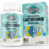 Pepeior Liposomal Lactoferrin 1000 mg Diet - Maximized Lactoferrin - A Component in Colostrum - for Iron Absorption & Immune Function Lactoferrin Supplements for Adults, 60 Softgels (1 Bottle)