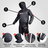 DEFY Heavy Duty Sweat Suit Sauna Exercise Gym Suit Fitness, Weight Loss, Anti-Rip, with Hood (XL)