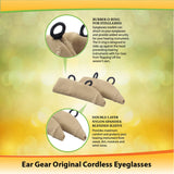 Ear Gear Original Cordless Eyeglasses – Protect Hearing Aids or Hearing Amplifiers from Dirt, Sweat, Moisture, Wind – Fits Hearing Instruments 1.25” to 2”