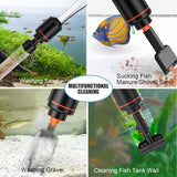 Suness Electric Aquarium Gravel Cleaner, 6 in 1 Fish Tank Gravel Cleaner Automatic Siphon Vacuum Cleaner Kit for Change Water Wash Sand (Black 18W)