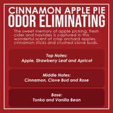 Cinnamon Apple Pie Odor Eliminating Highly Fragranced Candle - Eliminates 95% of Pet, Smoke, Food, and Other Smells Quickly - Up to 80 Hour Burn time - 12 Ounce Premium Soy Blend