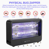 Electric Bug Zapper Indoor and Outdoor with 3500V Powerful Double-Sided Grid and 2-14H Timer-Mosquito Zapper with Remote, UV Light Fruit Fly Zapper Trap Insect Killer for Patio Home, 2 Extra Blubs