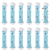 12 Pcs Sticky Fly Trap Fly Stick Indoor Outdoor Long Lasting Adhesive Fly Catcher with Hanging Hook for Wasps Gnats Bugs Insects Moths Fruit Flies Mosquitoes Spiders Fleas (Sky Blue, White)