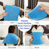 Extra Large Heating Pad for Back Pain Relief & Cramps - King Size Heat pad 17" x 33" with 10 Heat Settings 6 Timer Auto Shut Off - Upgrade Hot Pad XXXL Washable （Blue）