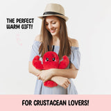 Crustacean Microwavable Unscented Heating Pad for Women - Warm Cozy Plush Heatable Stuffed Toy Animal - Hot and Cold Heat Bag Gift for Women and Girls Red