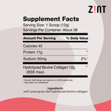 Zint Collagen Peptides Powder (16 Ounce): Anti Aging Hydrolyzed Collagen Protein Powder Beauty Supplement - Skin, Hair, Nails