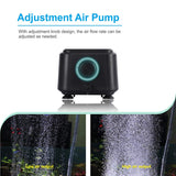 hygger Small Quietest Aquarium Air Pump, Adjustable Oxygen Pump 2 Air Outlets Ultra Silent Powerful Aerator Pump 160GPH 5W