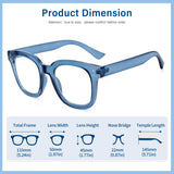 Madison Avenue Blue Light Blocking Glasses Oversized Fashion Blue Light Glasses for Women Anti Eyestrain & UV Protection Computer Eyeglasses (Transparent Blue)