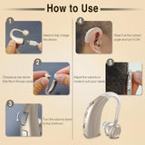 Hearing Aids with Dual Frequency,Elctrtici Rechargeable Digital Hearing Aids for Seniors Adults with Noise Cancelling,Adjustable Volume,Gold